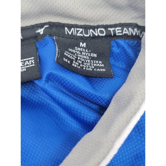 Mizuno Short Sleeve Baseball Warmup Jacket Quarter Zip Blue Gray Size Medium - Picture 4 of 7